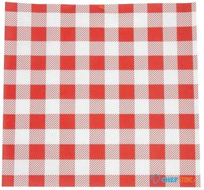 Chefstore.nl Fiesta Composteerbare Rood Gingham Vetvrije Vellen - 380x310mm (Pak 200) - HY782
