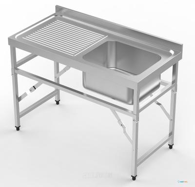 Inklapbare Spoeltafel | 120 x 60cm | 1 rechts | Combisteel | 7490.0275 1