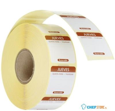 HENDI 850831 Voedselveiligheid dagstickers, herbruikbaar, , Donderdag, Bruin, 1000 st., 25x25mm