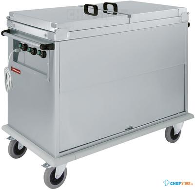 Diamond Bain-marie-wagen 3x GN 1/1, 3 T°c, deksels, kast met draaideur | CTBM/3C-TD 1