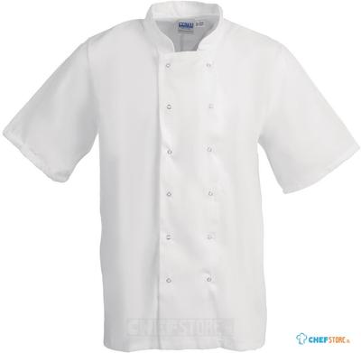 Whites Boston unisex koksbuis korte mouw wit XXL | B250-XXL