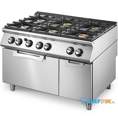 Mastro Gasselector Op Statische Gas Oven Gn 2/1 En Afgesloten Kast, 6 Branders | VS90120CFG 1