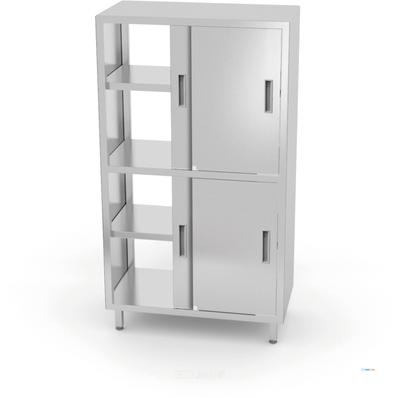 Doorgangskast Met Tussenblad En Schuifdeuren, HENDI, Kitchen Line, 1000x600x(H)1800mm - HENDI 811108