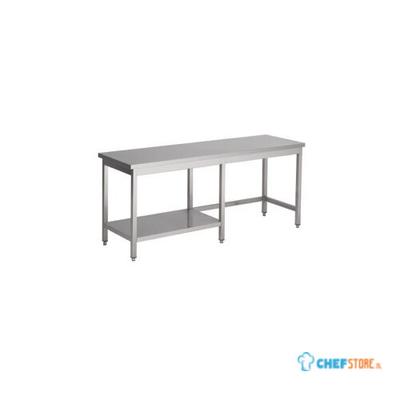 Werktafel met half Bodemschap | 260cm | RVS | Combisteel | 7812.0382 1
