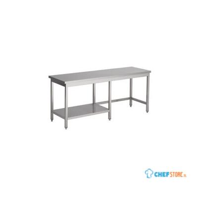 Werktafel met half Bodemschap | 270cm | RVS | Combisteel | 7812.0392 1