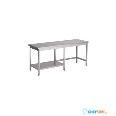 Werktafel met half Bodemschap | 220cm | RVS | Combisteel | 7812.0493 1