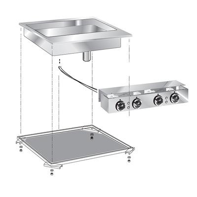 Gastro-Inox "drop-In" Multifunctionele Braadpan, Met Aansluitblok, Gastro-Inox 160.552 1