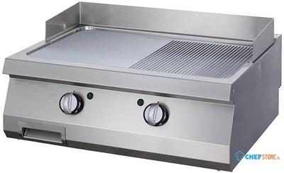 Maxima Heavy Duty Grillplaat - Half Gegroefd - Dubbel -70 cm Diep - Elektrisch - 09395053