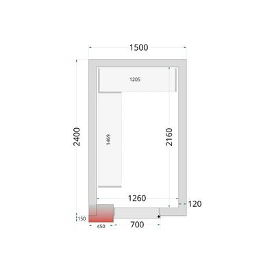 Vriescelpanelen met 120 mm Isolatie - CR 150X240X220