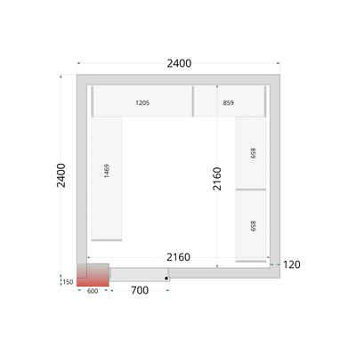 Vriescelpanelen met 120 mm Isolatie - CR 240X240X220