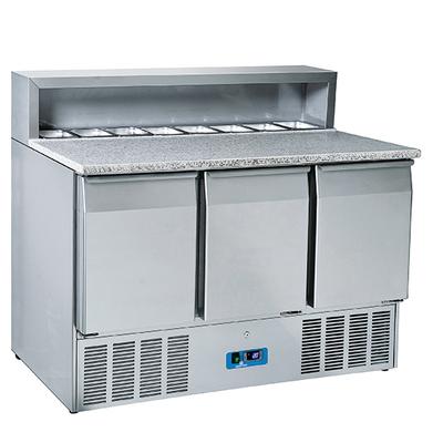 Mastro Pizza Werkbank Met 3 Deuren Gn 1/1, 8X Gn 1/6 H=150 Mm, 0°/+8°C | 9178C 1