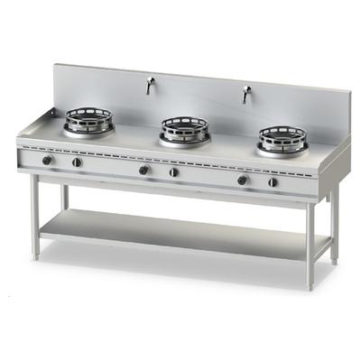 Mastro Wok Warmhoudplaat Op Gas, Met Bodemplank, 3 Branders, 2 Kranen | AHA0003 1