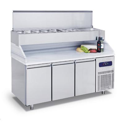 Pizza Counter With 3 Doors GN 1/1 With Pan Cooler 10x GN 1/3 H=150 Mm - CCZ0104 1