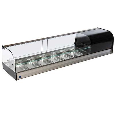 Gekoelde Tapasvitrine B=157cm | 6X Gn 1/3 + glasplank | Zwart | Mastro TPFR6IA2S 1