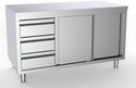 700 Werktafel Schuifdeuren Laden Links 1600, combisteel 7333.0250
