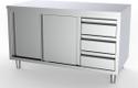 700 Werktafel Schuifdeuren Laden Rechts 1800, combisteel 7333.0260