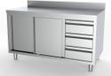 700 Werktafel Schuifdeuren Laden Rechts Met Rand, combisteel 7333.0272