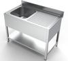 700 Spoeltafel Bodemschap 1 Links 1200, CombiSteel 7333.0830
