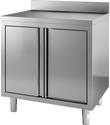 Werktafel | Draaideuren Rand 80cm breed | RVS | Combisteel | 7452.3070