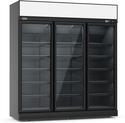 Vrieskast | 1530 L | 3 glasdeuren | zwart | lichtbak | Combisteel | 7455.2435