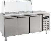 Koelwerkbank, Saladette | Glasopstand | 3 deuren, 1/1GN | Standard Line | Combisteel | 7950.0415