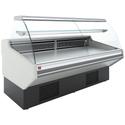 Diamond Statische Vitrinetoonbank met Opslag, Gebogen Glas - WITTE Voorkant - CMN13-S3