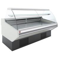 Diamond Geventileerde Toonbank, met Opslag, Gebogen Glas - WITTE Voorkant - CMN20-V3