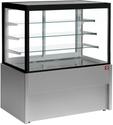 Vitrine toonbank verwarmd | B=100cm, 4 niveaus | zonder reserve | Zwart/GRIJS | Diamond Cb10ht-G5-P