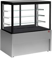 Vitrine toonbank neutraal | B=150cm, 4 niveaus | zonder reserve | Zwart/GRIJS | Diamond Cb15nn-G5-P