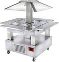 Diamond Eiland Buffet - Salad bar, gekoeld, 4x GN 1/1-150 (wit hout) | CSB/4D-A1-R2