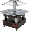 Diamond Eiland Buffet - Salad bar, gekoeld, 4x GN 1/1-150 (Wengé hout) | CSB/4D-B1-R2