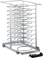 Uittrekbare Lader Met Wielen, Voor 23 Borden (ø 300 Mm) Voor Oven 10x GN1/1 (ruimte 85 Mm) - Diamond AC/A10-2385-X