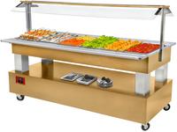 Diamond Buffet - Salad bar, gekoeld, 6x GN 1/1-150 (Licht eiken hout) | BSB/6N-D1-R2