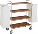 Inox Wagen Aan Wasgoed, 4 Niveaus, Met 2 Zakken - Donkere Eik, Diamond C2SL/1-NC