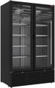 Diamond Positieve Gekoelde Vitrine 1142 Liter, 2 Schuifdeuren - ZWART - DRP12-2B