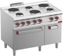 Elektrisch Fornuis Met 6 Ronde Platen - Elektrische Oven GN 2/1 En Grill - Met Kast GN 1/1 - Diamond E7/6PFA11-N