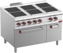 Elektrisch Fornuis Met 6 Vierkante Kookplaten Op Elektrische Oven GN 2/1 - Gesloten Neutrale Kast - Diamond E9/6PQFA12-N