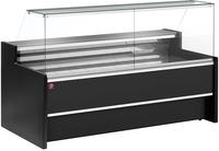 Diamond Geforceerde gekoelde vitrinetoonbank- met recht frontglas 90° met reserve - ZWART | FC30/B5-VR2