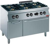 Gasfornuis met oven | GN 2/1 | Neutrale kast | 1700 Line | G17/6BFA12-N | Diamond