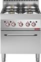 Gasfornuis 4 Branders Met Elektrische Convectie-Oven GN 1/1 - Diamond G65/4BFEV7-230V/3-N