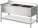 Diamond Spoeltafel met 2 Kuipen en 1 Druipvlak - L2021S-D
