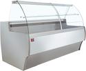 Diamond Gekoelde Vitrinetoonbank Gebogen Ruit Geventileerd met Reserve GRIJS/WIT - MA15/E8-R2V