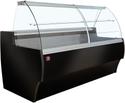 Diamond Gekoelde Vitrinetoonbank Gebogen Ruit Geventileerd met Reserve ZWART - MA30/B5-R2V