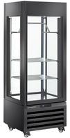 Diamond FULL Glazen Vitrine" 440 Liter 2 Planken & Vleesstang Geventileerd ZWART - MAX/507-MB