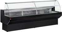 Gekoelde Vitrinetoonbank Gebogen Ruit, Geforceerd, Met Reserve - Zwart, Diamond ML20/B5-VV/R2