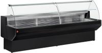 Gekoelde Vitrinetoonbank Met Gebogen Ruiten, Met Reserve - Zwart, Diamond ML30/B5-R2