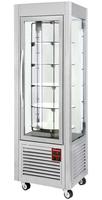 Panoramische Koelvitrine geforceerd | 360L, 5 draaiende plateau's | R290, milieuvriendelijk | +2°C / +10°C | RVS | Diamond SNE/RN-A5-R2