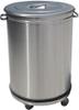 RVS Vuilnisbak op wielen met deksel | 95 liter | Diamond | PCR/105B