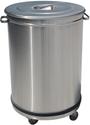 RVS Vuilnisbak op wielen met deksel | 95 liter | Diamond | PCR/105B