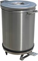RVS Vuilnisbak, deksel met pedaalbediening | 95 liter | Diamond | PCRA/105B